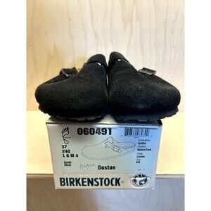 Birkentstock Boston Clog Regular Fit 37 US Womens 6 Black Suede